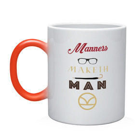 Кружка хамелеон с принтом Manners Maketh Man [Kingsman] в Белгороде, керамика | меняет цвет при нагревании, емкость 330 мл | manners maketh man kingsman кингсмен