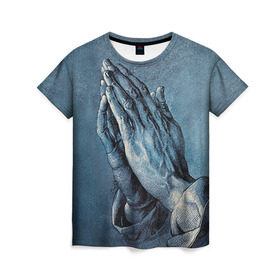 Женская футболка 3D с принтом Руки в Белгороде, 100% полиэфир ( синтетическое хлопкоподобное полотно) | прямой крой, круглый вырез горловины, длина до линии бедер | hipster | pray | style | руки | хипстер | хипстеры