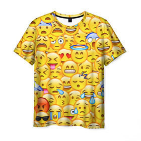 Мужская футболка 3D с принтом Emoji в Белгороде, 100% полиэфир | прямой крой, круглый вырез горловины, длина до линии бедер | emoji | смайлы | эмоджи