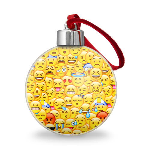 Ёлочный шар с принтом Emoji в Белгороде, Пластик | Диаметр: 77 мм | emoji | смайлы | эмоджи