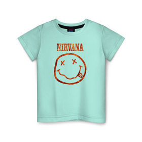 Детская футболка хлопок с принтом Nirvana fire в Белгороде, 100% хлопок | круглый вырез горловины, полуприлегающий силуэт, длина до линии бедер | cobain | kurt | nirvana | кобейн | курт | нирвана | рок