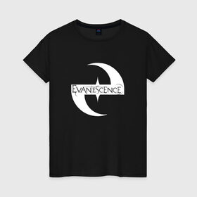 Женская футболка хлопок с принтом Evanescence в Белгороде, 100% хлопок | прямой крой, круглый вырез горловины, длина до линии бедер, слегка спущенное плечо | evanescence | эванесенс