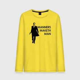 Мужской лонгслив хлопок с принтом Manners Maketh Man в Белгороде, 100% хлопок |  | Тематика изображения на принте: manners maketh man kingsman кингсман
