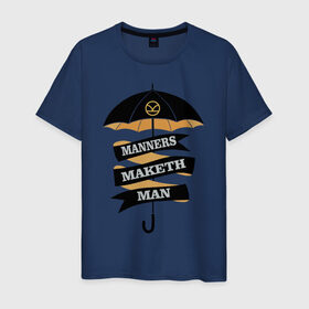 Мужская футболка хлопок с принтом Kingsman Agent MMM в Белгороде, 100% хлопок | прямой крой, круглый вырез горловины, длина до линии бедер, слегка спущенное плечо. | manners maketh man kingsman кингсман