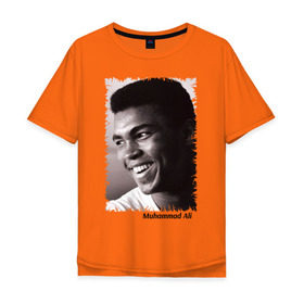 Мужская футболка хлопок Oversize с принтом Мухаммед Али (Muhammad Ali) в Белгороде, 100% хлопок | свободный крой, круглый ворот, “спинка” длиннее передней части | мухаммед али