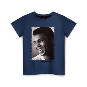 Детская футболка хлопок с принтом Мухаммед Али (Muhammad Ali) в Белгороде, 100% хлопок | круглый вырез горловины, полуприлегающий силуэт, длина до линии бедер | мухаммед али