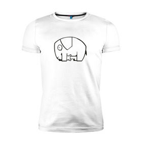 Мужская футболка премиум с принтом самодостаточный слоник в Белгороде, 92% хлопок, 8% лайкра | приталенный силуэт, круглый вырез ворота, длина до линии бедра, короткий рукав | слон