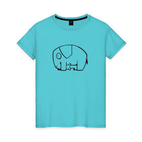Женская футболка хлопок с принтом самодостаточный слоник в Белгороде, 100% хлопок | прямой крой, круглый вырез горловины, длина до линии бедер, слегка спущенное плечо | слон
