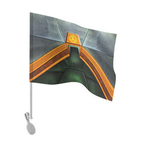 Флаг для автомобиля с принтом Костюм Гордона Фримена в Белгороде, 100% полиэстер | Размер: 30*21 см | freeman | gordon | half life | гордон | лайф | фримен | халва | халф