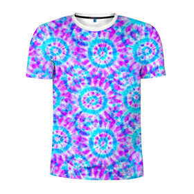 Мужская футболка 3D спортивная с принтом Tie dye в Белгороде, 100% полиэстер с улучшенными характеристиками | приталенный силуэт, круглая горловина, широкие плечи, сужается к линии бедра | tie dye
