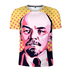 Мужская футболка 3D спортивная с принтом Поп-арт. Ленин в Белгороде, 100% полиэстер с улучшенными характеристиками | приталенный силуэт, круглая горловина, широкие плечи, сужается к линии бедра | lenin | ильич | ленин | поп арт | ретро | ссср | товарищ