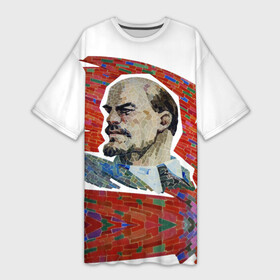 Платье-футболка 3D с принтом Ленин в Белгороде,  |  | lenin | ильич | ленин | ретро | ссср | товарищ