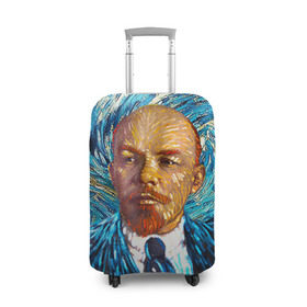 Чехол для чемодана 3D с принтом Ленин по мотивам Ван Гога в Белгороде, 86% полиэфир, 14% спандекс | двустороннее нанесение принта, прорези для ручек и колес | lenin | ван гог | ильич | ленин | ретро | ссср | товарищ