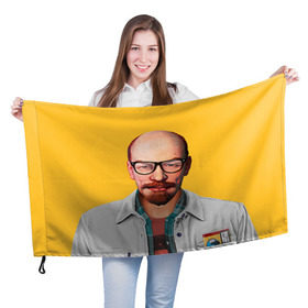 Флаг 3D с принтом Ленин хипстер в Белгороде, 100% полиэстер | плотность ткани — 95 г/м2, размер — 67 х 109 см. Принт наносится с одной стороны | lenin | ильич | ленин | ретро | ссср | товарищ | хипстер