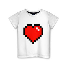 Детская футболка хлопок с принтом Minecraft сердце в Белгороде, 100% хлопок | круглый вырез горловины, полуприлегающий силуэт, длина до линии бедер | minecraft | minecraft сердцесердце | игра | майнкрафт.