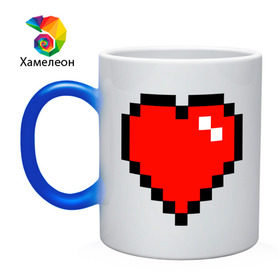 Кружка хамелеон с принтом Minecraft сердце в Белгороде, керамика | меняет цвет при нагревании, емкость 330 мл | minecraft | minecraft сердцесердце | игра | майнкрафт.