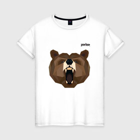 Женская футболка хлопок с принтом Медведь Plan B №1 (черный) в Белгороде, 100% хлопок | прямой крой, круглый вырез горловины, длина до линии бедер, слегка спущенное плечо | 