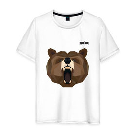 Мужская футболка хлопок с принтом Медведь Plan B №1 (черный) в Белгороде, 100% хлопок | прямой крой, круглый вырез горловины, длина до линии бедер, слегка спущенное плечо. | 