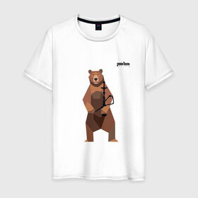 Мужская футболка хлопок с принтом Медведь Plan B №2 (чёрный) в Белгороде, 100% хлопок | прямой крой, круглый вырез горловины, длина до линии бедер, слегка спущенное плечо. | Тематика изображения на принте: planb | кальян | медведь | на макете изображен бурый медведь с кальяном | планб