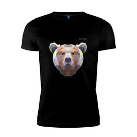 Мужская футболка премиум с принтом Медведь Plan B №5 (чёрный) в Белгороде, 92% хлопок, 8% лайкра | приталенный силуэт, круглый вырез ворота, длина до линии бедра, короткий рукав | planb | кальян | медведь | планб
