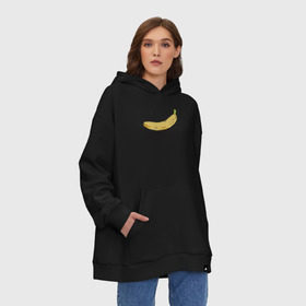 Худи SuperOversize хлопок с принтом Go Banana! в Белгороде, 70% хлопок, 30% полиэстер, мягкий начес внутри | карман-кенгуру, эластичная резинка на манжетах и по нижней кромке, двухслойный капюшон
 | 