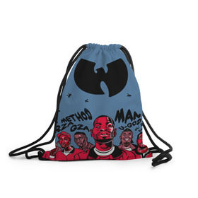 Рюкзак-мешок 3D с принтом Wu-Tang Clan в Белгороде, 100% полиэстер | плотность ткани — 200 г/м2, размер — 35 х 45 см; лямки — толстые шнурки, застежка на шнуровке, без карманов и подкладки | хип хоп