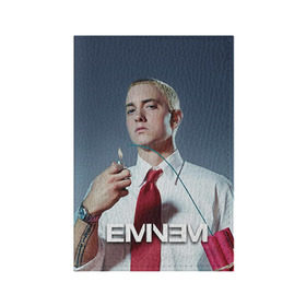 Обложка для паспорта матовая кожа с принтом Eminem в Белгороде, натуральная матовая кожа | размер 19,3 х 13,7 см; прозрачные пластиковые крепления | eminem | music | rap | музыка | реп | эминем