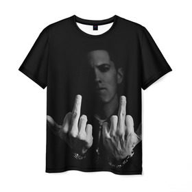 Мужская футболка 3D с принтом Eminem в Белгороде, 100% полиэфир | прямой крой, круглый вырез горловины, длина до линии бедер | eminem | music | rap | музыка | реп | эминем