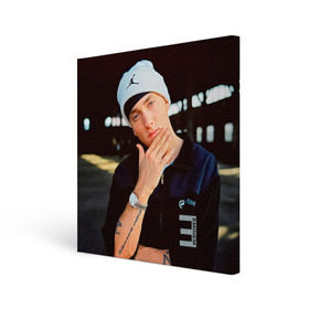 Холст квадратный с принтом Eminem в Белгороде, 100% ПВХ |  | eminem | music | rap | музыка | реп | эминем