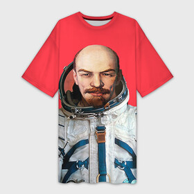 Платье-футболка 3D с принтом Ленин космонавт в Белгороде,  |  | lenin | ильич | космонавт | космос | ленин | ретро | ссср | товарищ