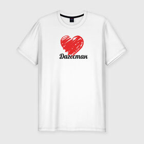Мужская футболка премиум с принтом Дагестан love в Белгороде, 92% хлопок, 8% лайкра | приталенный силуэт, круглый вырез ворота, длина до линии бедра, короткий рукав | i love | дагестан | мой край | северный кавказ