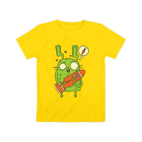 Детская футболка хлопок с принтом Атомная морковь в Белгороде, 100% хлопок | круглый вырез горловины, полуприлегающий силуэт, длина до линии бедер | Тематика изображения на принте: зомби