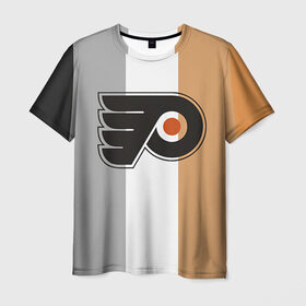 Мужская футболка 3D с принтом Philadelphia Flyers в Белгороде, 100% полиэфир | прямой крой, круглый вырез горловины, длина до линии бедер | Тематика изображения на принте: nhl | philadelphia flyers | спорт | хоккей