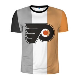 Мужская футболка 3D спортивная с принтом Philadelphia Flyers в Белгороде, 100% полиэстер с улучшенными характеристиками | приталенный силуэт, круглая горловина, широкие плечи, сужается к линии бедра | Тематика изображения на принте: nhl | philadelphia flyers | спорт | хоккей