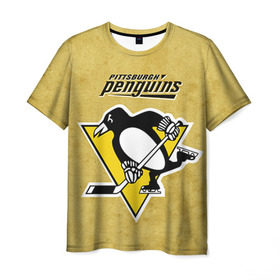 Мужская футболка 3D с принтом Pittsburgh Pinguins в Белгороде, 100% полиэфир | прямой крой, круглый вырез горловины, длина до линии бедер | nhl | pittsburgh pinguins | спорт | хоккей