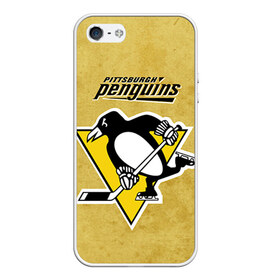 Чехол для iPhone 5/5S матовый с принтом Pittsburgh Pinguins в Белгороде, Силикон | Область печати: задняя сторона чехла, без боковых панелей | nhl | pittsburgh pinguins | спорт | хоккей