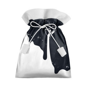 Подарочный 3D мешок с принтом Черно-белый в Белгороде, 100% полиэстер | Размер: 29*39 см | брызги | ведро | космос | краска | черно белый
