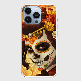 Чехол для iPhone 13 Pro с принтом Девушка. Сахарный череп в Белгороде,  |  | halloween | девушка | праздник | сахарный череп | тыква | хэллоуин | череп