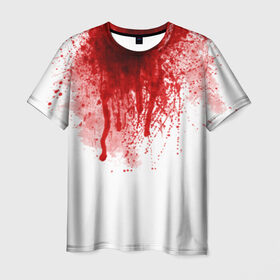 Мужская футболка 3D с принтом Кровь в Белгороде, 100% полиэфир | прямой крой, круглый вырез горловины, длина до линии бедер | halloween | без головы | кровь | праздник | тыква | хэллоуин