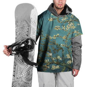 Накидка на куртку 3D с принтом Цветущая ветка миндаля в Белгороде, 100% полиэстер |  | Тематика изображения на принте: вишня | цветы