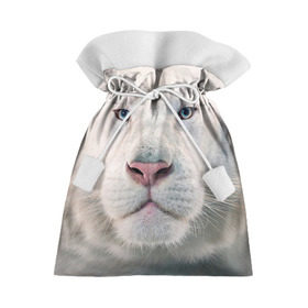 Подарочный 3D мешок с принтом Белый лев в Белгороде, 100% полиэстер | Размер: 29*39 см | белый лев | животные | лев
