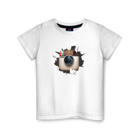 Детская футболка хлопок с принтом Instagram в Белгороде, 100% хлопок | круглый вырез горловины, полуприлегающий силуэт, длина до линии бедер | инстаграм