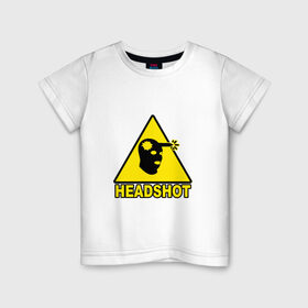 Детская футболка хлопок с принтом Headshot CS:GO в Белгороде, 100% хлопок | круглый вырез горловины, полуприлегающий силуэт, длина до линии бедер | cs_go