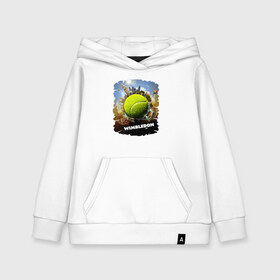 Детская толстовка хлопок с принтом Уимблдон (Wimbledon) в Белгороде, 100% хлопок | Круглый горловой вырез, эластичные манжеты, пояс, капюшен | wimbledon | англия | большой теннис | великобритания | теннисный мяч | уимблдон