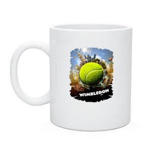 Кружка с принтом Уимблдон (Wimbledon) в Белгороде, керамика | объем — 330 мл, диаметр — 80 мм. Принт наносится на бока кружки, можно сделать два разных изображения | wimbledon | англия | большой теннис | великобритания | теннисный мяч | уимблдон