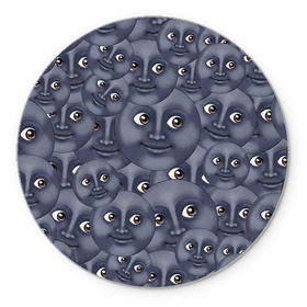 Коврик круглый с принтом Эмодзи в Белгороде, резина и полиэстер | круглая форма, изображение наносится на всю лицевую часть | emoji | moon | луна | смайл | смайлик | эмоджи | эмодзи