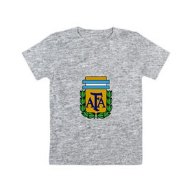 Детская футболка хлопок с принтом Сборная Аргентины в Белгороде, 100% хлопок | круглый вырез горловины, полуприлегающий силуэт, длина до линии бедер | Тематика изображения на принте: argentina | аргентина | сборная аргентина | футбол