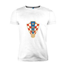 Мужская футболка премиум с принтом Сборная Хорватии в Белгороде, 92% хлопок, 8% лайкра | приталенный силуэт, круглый вырез ворота, длина до линии бедра, короткий рукав | сборная хорватиихорватия | футбол