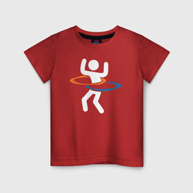 Детская футболка хлопок с принтом Hole-a-Hoop в Белгороде, 100% хлопок | круглый вырез горловины, полуприлегающий силуэт, длина до линии бедер | Тематика изображения на принте: hole a hoop portal портал