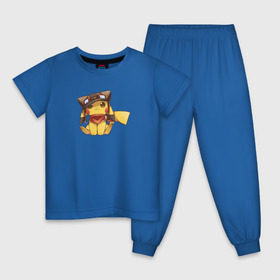 Детская пижама хлопок с принтом Пикачу в Белгороде, 100% хлопок |  брюки и футболка прямого кроя, без карманов, на брюках мягкая резинка на поясе и по низу штанин
 | pokemons | покемоны